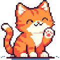 Product mascot logo - pixel art orange cat